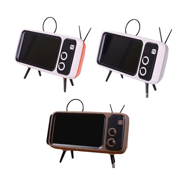 Retro TV Mobile Phone Screen Stand Cell Phone Mounts Holder for 4.7-5.5in mini Waterproo Mobile Phone Screen for Smart Phone - Korvel