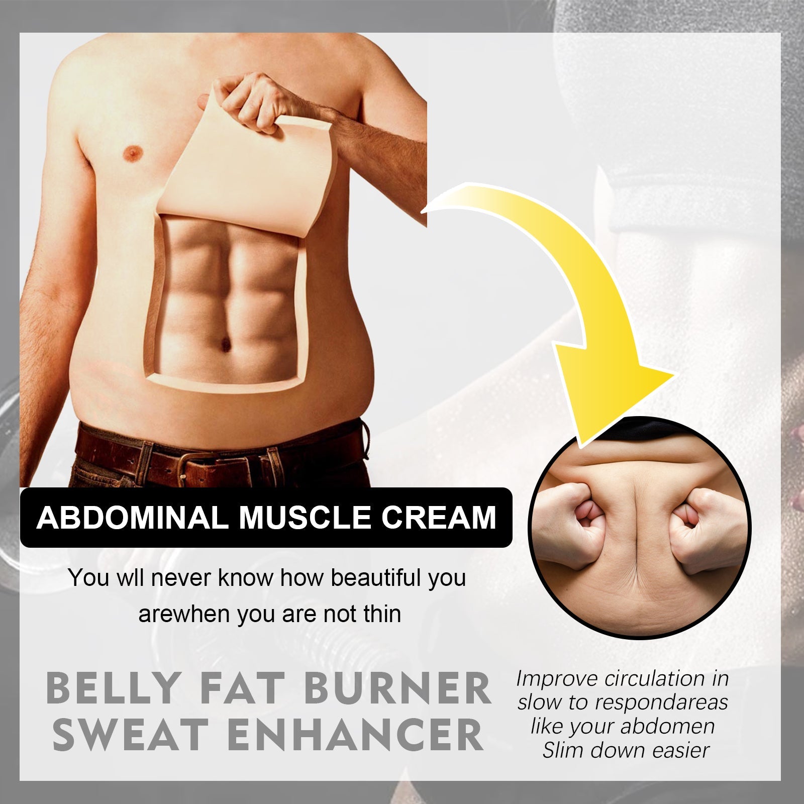 Abdominal Toning Cream, Toning And Strengthening Muscle Line Waistline Abs Firming And Shaping Massage Cream - Korvel
