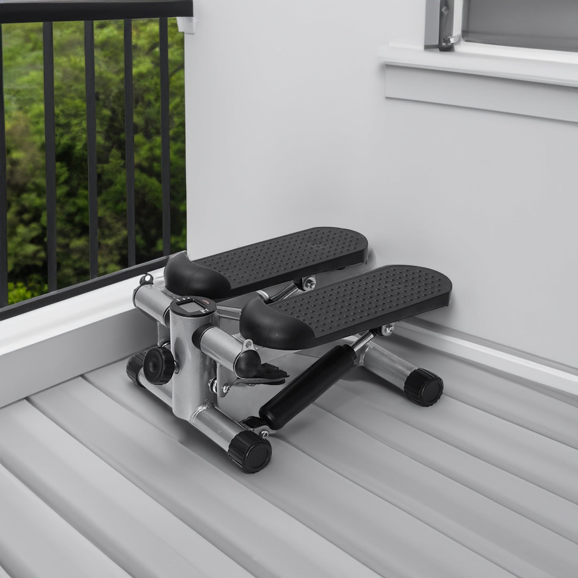 Mini Stepper for Exercise - 300 LBS Loading Capacity, Hydraulic Fitness Stepper with LCD Monitor - Korvel
