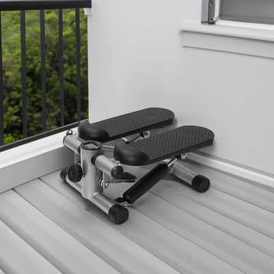 Mini Stepper for Exercise - 300 LBS Loading Capacity, Hydraulic Fitness Stepper with LCD Monitor - Korvel