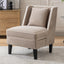 Velvet Upholstered Accent Chair with Cream Piping, Tan and Cream - Korvel