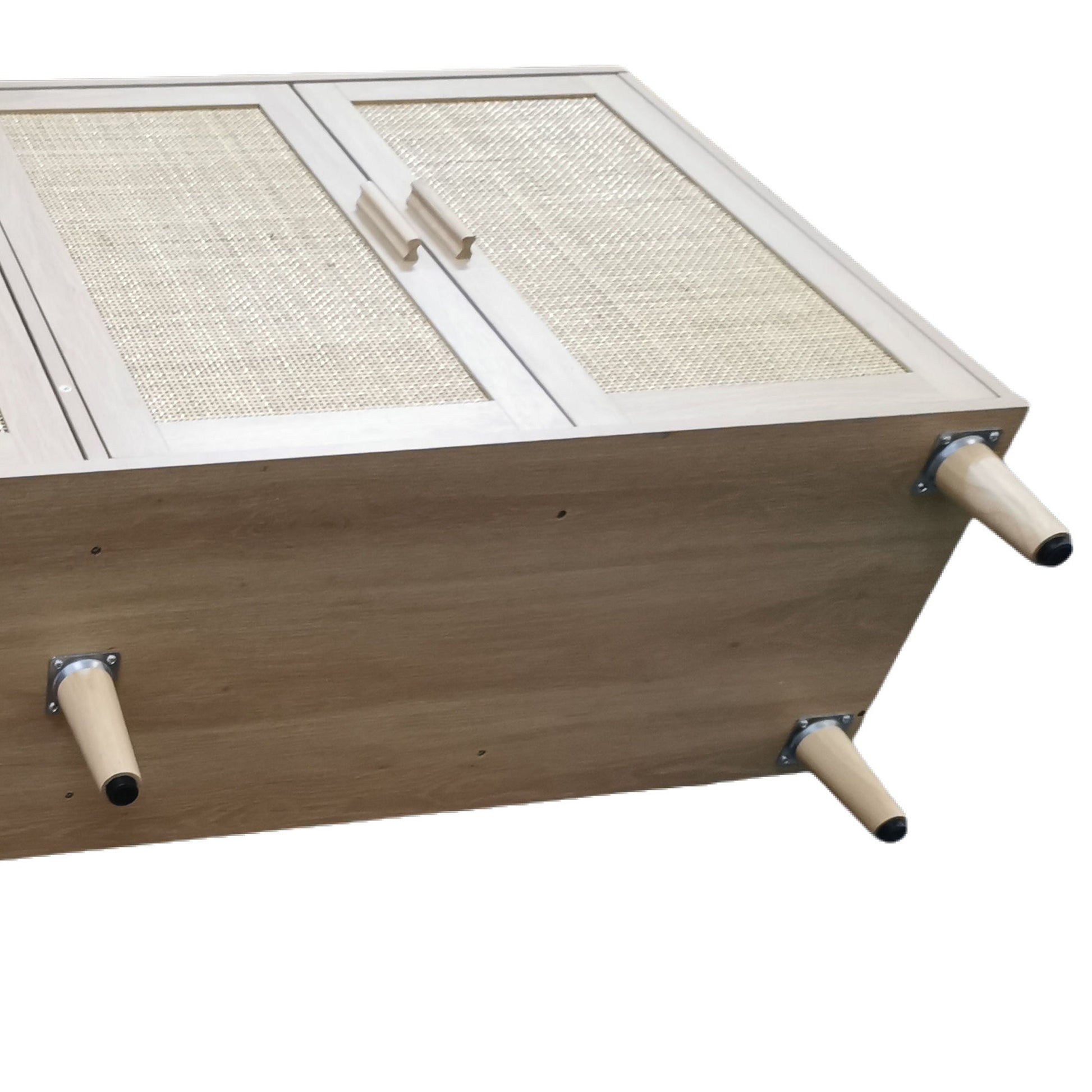62.20"Elegant and Functional 4-Door Rattan Decorative Storage Cabinet,for Bedroom,Living Room,Office,Easy Assembl - Korvel
