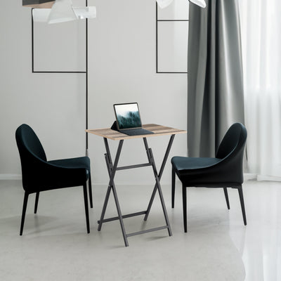 Rustic Brown and Black Folding Dining Tray Table