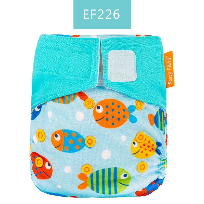 Happy Flute 1 pcs heavy wetter night AIO AI2 baby cloth diaper nappy one size fit all - Korvel