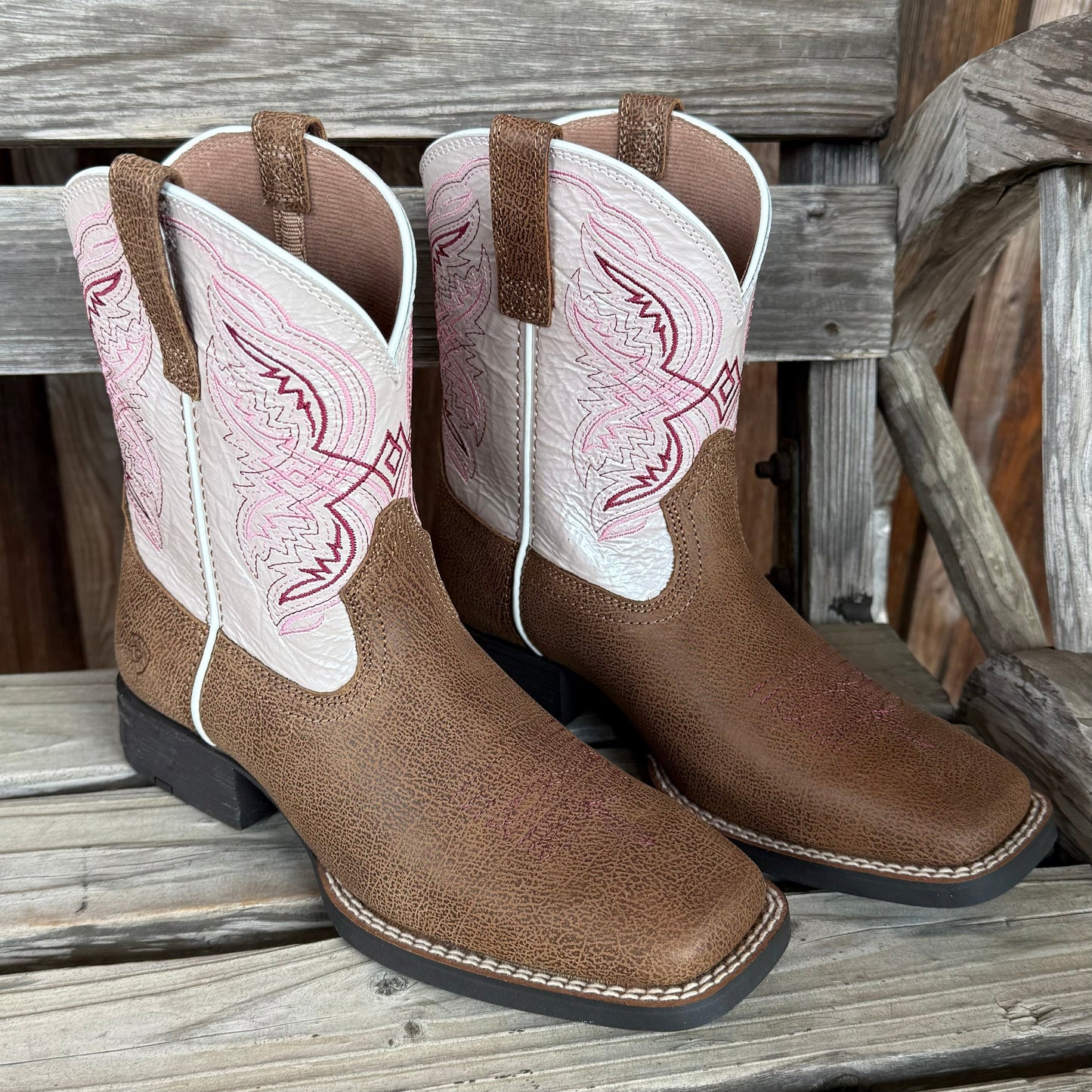 Ariat Kids Pink Double Kicker Boots - Stylish & Functional