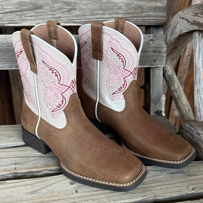 Ariat Kids Pink Double Kicker Boots - Stylish & Functional