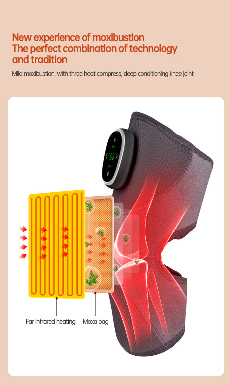 Heated Knee Brace Wrap Pad Dual-use Thermostat Usb Heating Knee Pads For Knee Sprains Strains Arthritis with massage - Korvel