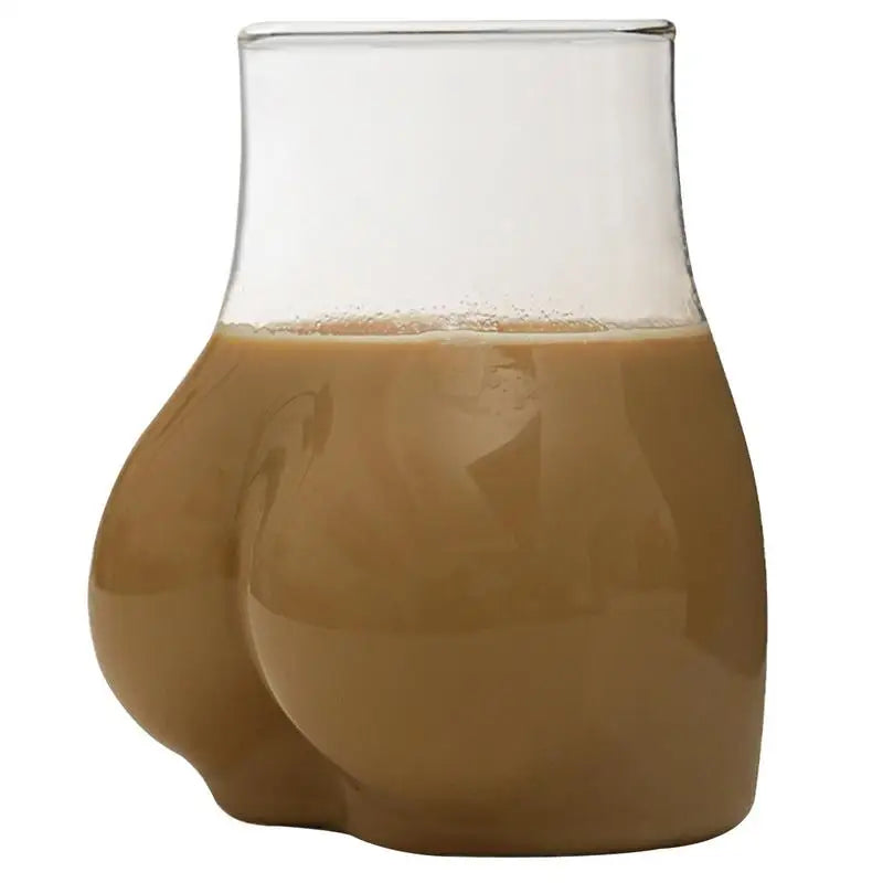 creative Butt Drinking Glass  Borosilicate Glass Transparent Butt Drinking Cup Funny Glass Cup For Holiday Thick Coffee Mug - Korvel