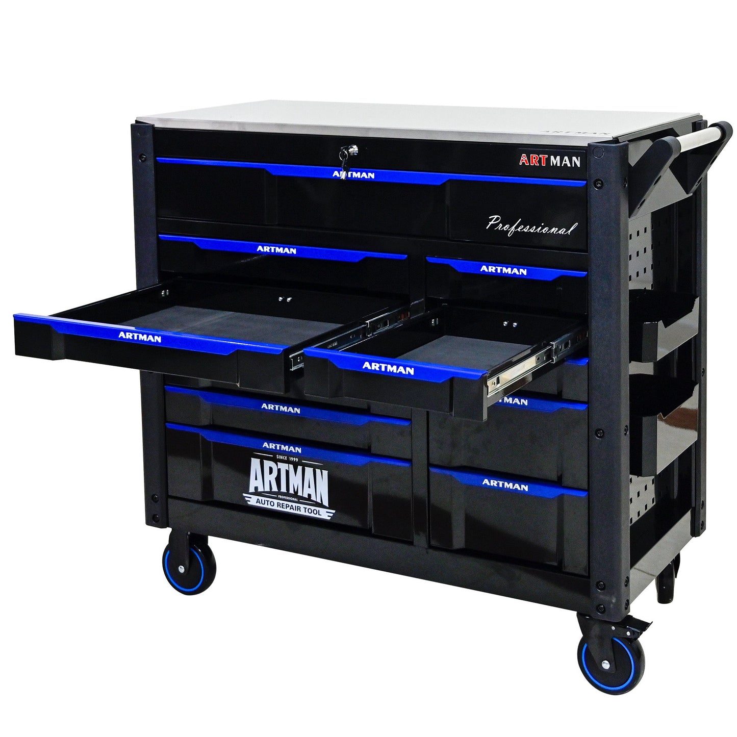 12-Layer Drawer Multi-Purpose Tool Car, With Wheels, Iron Top - Korvel