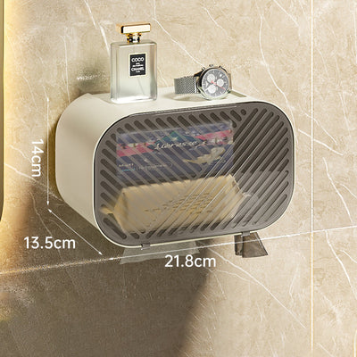 No punching wall-mounted tissue box toilet rolls paper torage box - Korvel