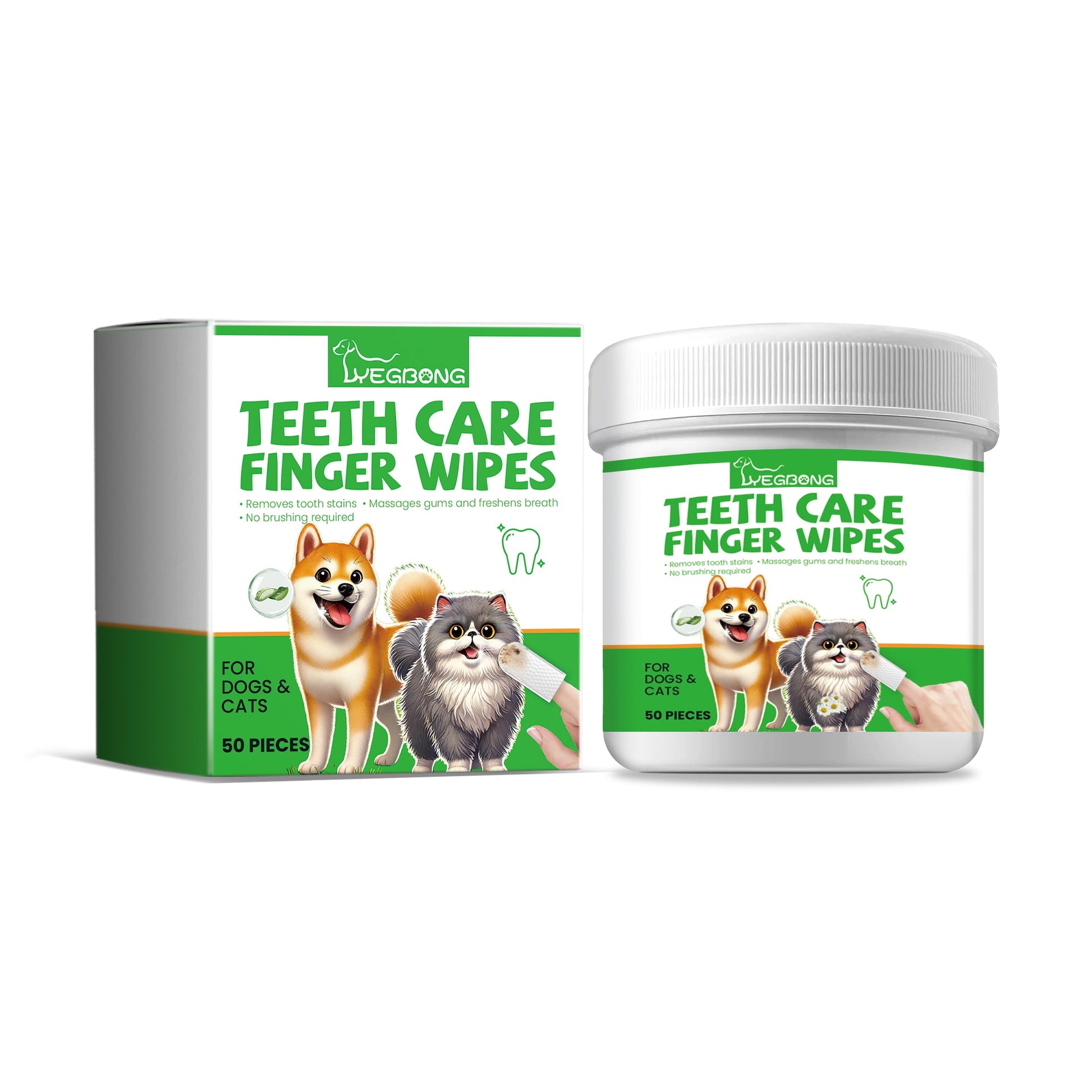 Dog And Cat Tooth Wipes, Pet Dog Mild Tooth Cleaning Tartar Stains Fresh Breath Wipes - Korvel