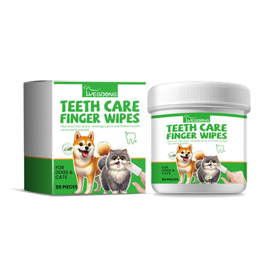 Dog And Cat Tooth Wipes, Pet Dog Mild Tooth Cleaning Tartar Stains Fresh Breath Wipes - Korvel