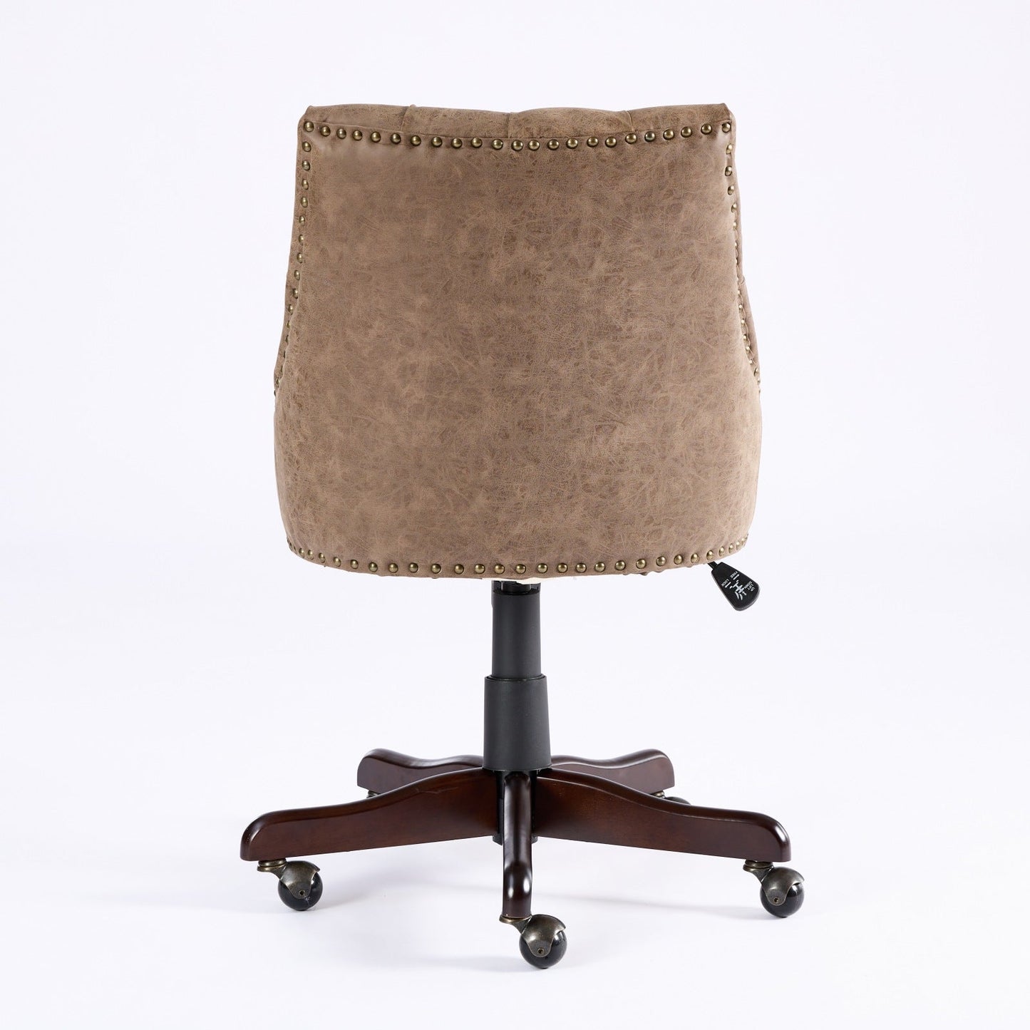 Silla de Oficina de Estilo Retro Medieval de Piel de Oveja - Marrón