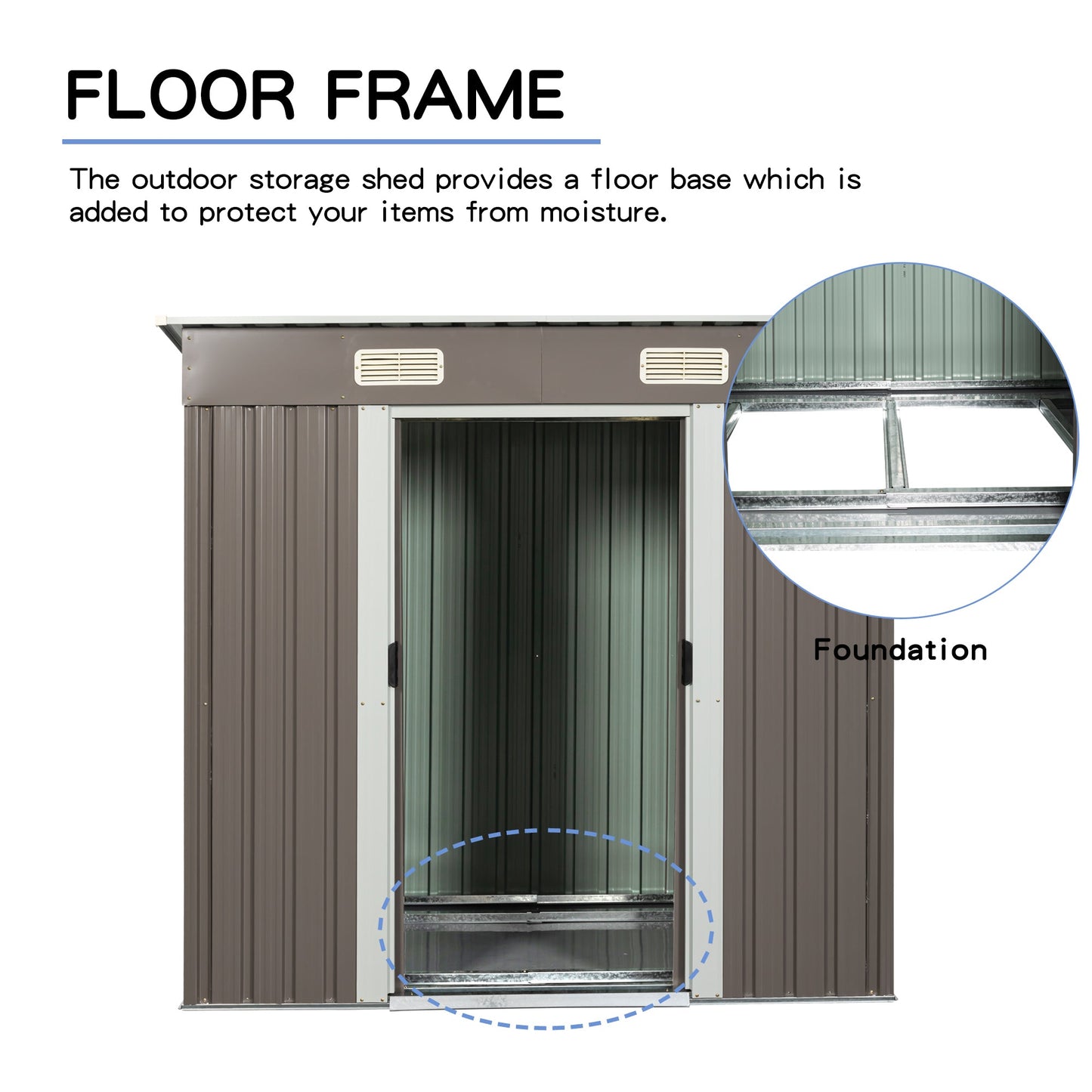 6ft x 4ft Premium Outdoor Metal Storage Shed