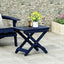 Outdoor Folding Wooden Side Table, Navy Blue, 15"D x 22.75"W x 18.25"H - Korvel