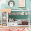 Twin Size House Bed with Two Drawers and Wardrobe - White