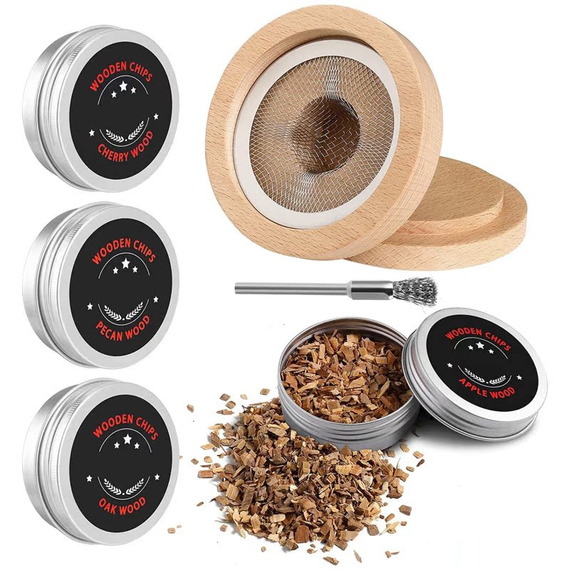 Wooden Smoker Beech Cocktail Smoker Set Wooden Cocktail Smoker - Korvel