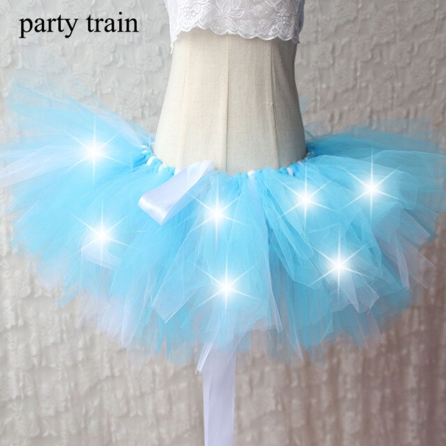Arrival Women Tulle Tutu Skirt Sexy Mini Fancy Adult Petticoat Fluffy Yarn Ballet Dance Halloween Led Light Up - Korvel