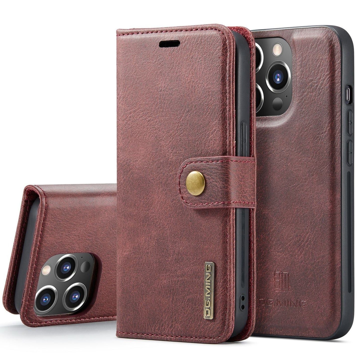 Coque de téléphone magnétique en cuir premium pour iPhone 14 Pro Max et 13 Pro Max