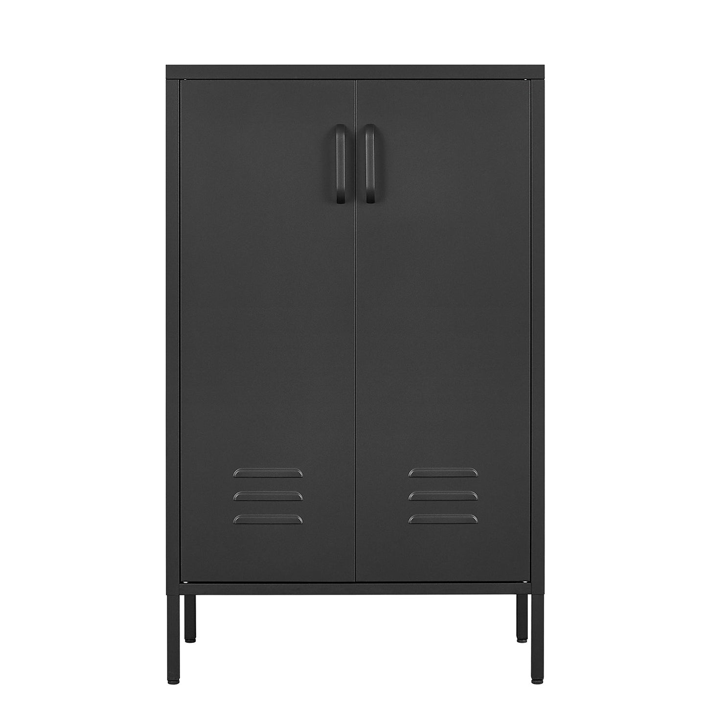 Armoire de rangement en acier premium avec portes doubles et partitions mobiles