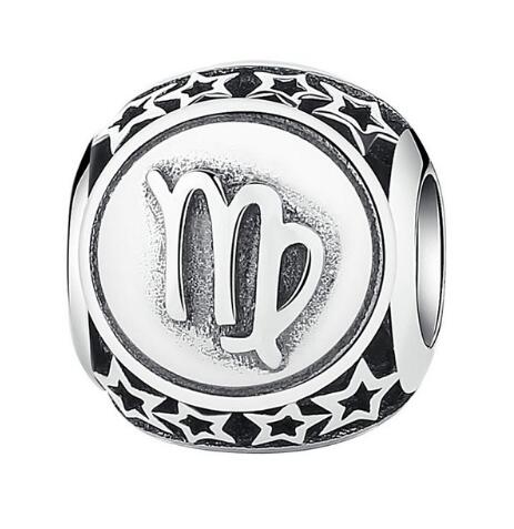 BAMOER 925 Sterling Silver Aquarius Star Sign Zodiac Beads Charms fit Bracelets PSC048 - Korvel