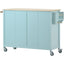 Mint Green Kitchen Island Cart with 4 Doors and Drawers