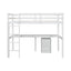 Twin Loft Wood Bed with Under-bed, Built-in Desk, a Storage Cabinet of 2 Drawers, Guardrails, Ladder,White - Korvel