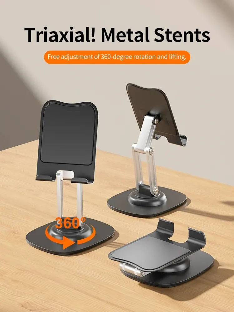 Multi-Function Folding Lift Mobile Phone Stand - 360° Rotating