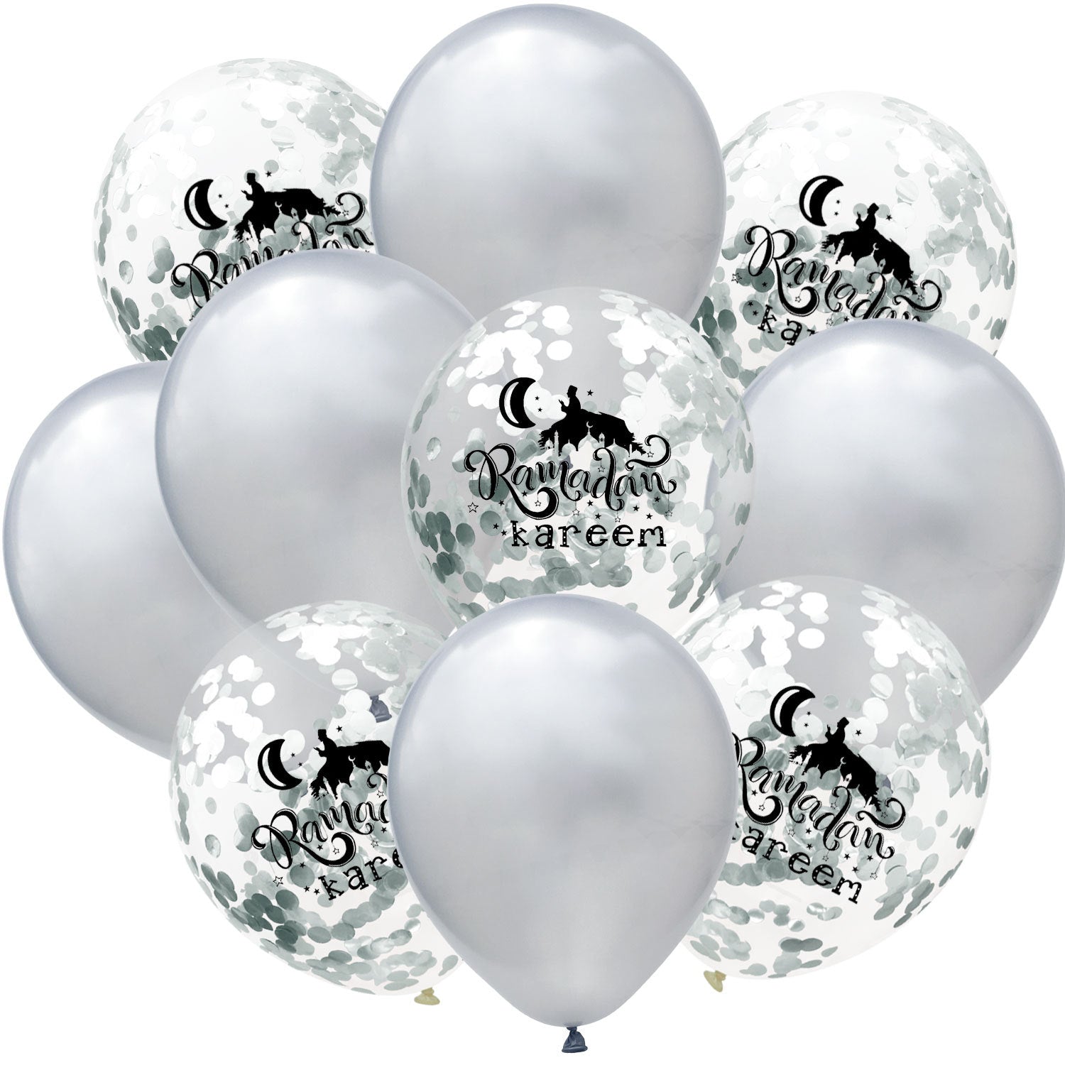 Moon Castle Party Celebrates Latex Balloon Transparent Paper Shard Glitter Balloon Set - Korvel