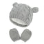 New Baby Kids Girls Boys Winter Warm Knit Hat Ear Solid Warm Cute Glove 2pcs Lovely Beanie Cap 0-18M - Korvel