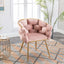Luxury modern simple leisure velvet single sofa chair bedroom stool manicure table back chair pink set of 2 - Korvel