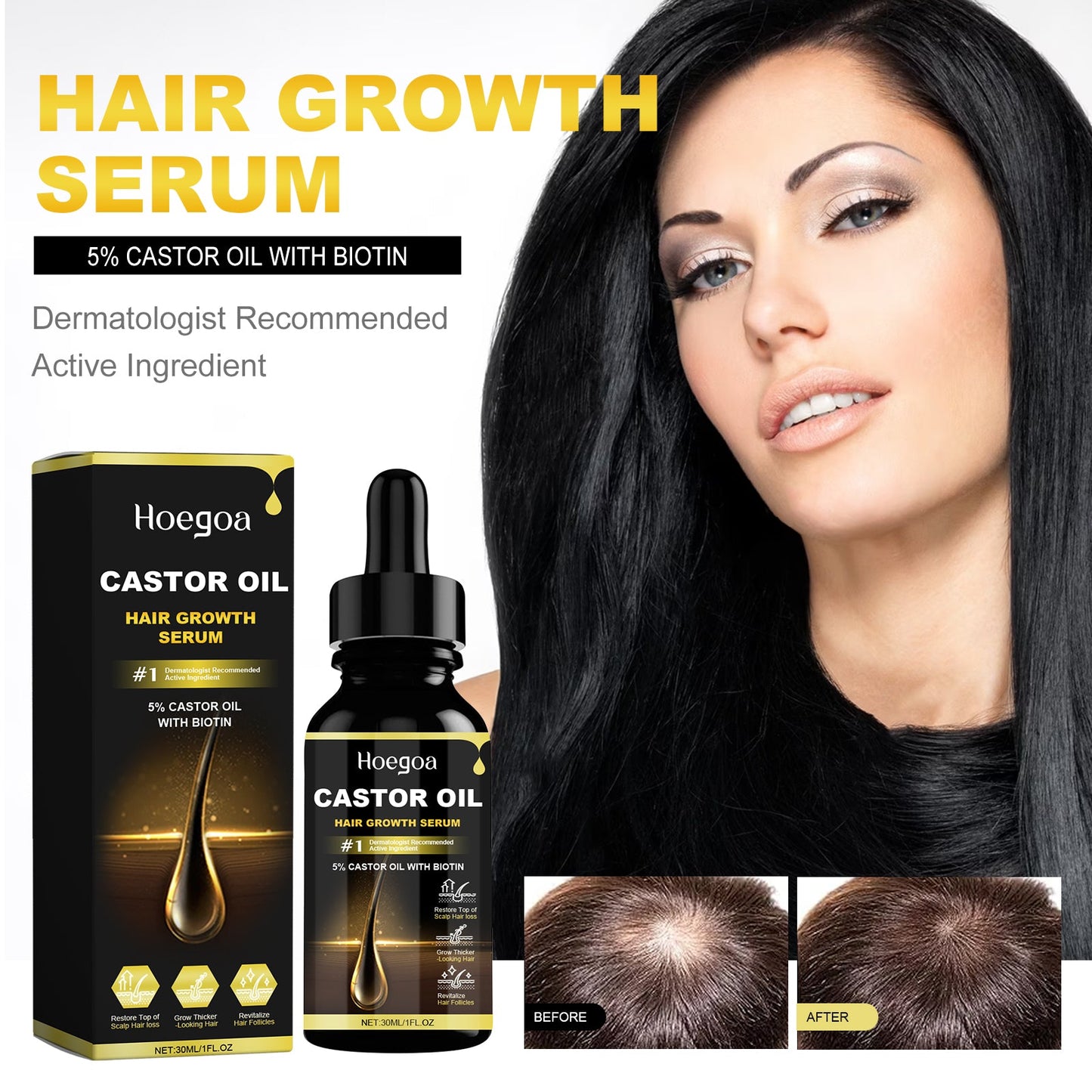 Suero para el Crecimiento del Cabello HOEGOA para el Cuidado del Cabello Nutritivo