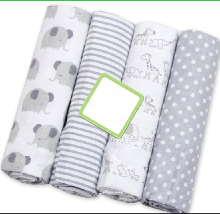 4Pcs/Lot Baby Blankets Newborn Muslin Diapers 100% Cotton Baby Swaddle Blanket for Newborns Photography Kids Muslin Swaddle Wrap - Korvel