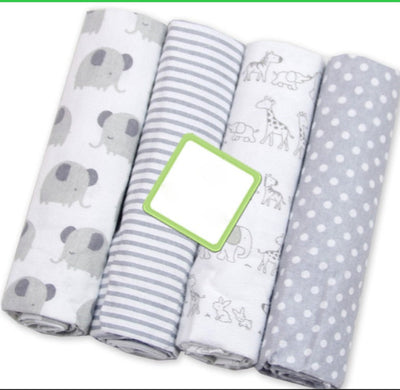 4Pcs/Lot Baby Blankets Newborn Muslin Diapers 100% Cotton Baby Swaddle Blanket for Newborns Photography Kids Muslin Swaddle Wrap - Korvel