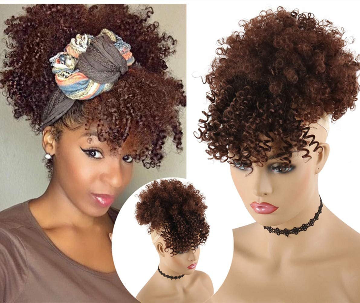 Perruque Africaine Floue Premium avec Frange