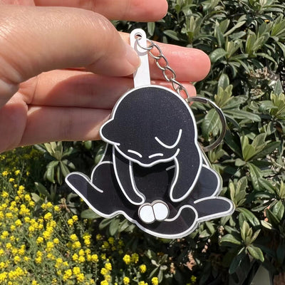 Creative Pulling and Playing Egg Cat Keychain Pendant Cute and Bizarre Spinable Bag Pendant - Korvel