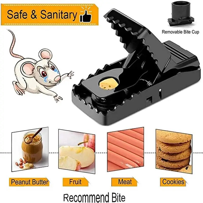 Black Reusable Plastic Mouse Trap Traps Rodent Catcher Home Mousetrap Killer Mouse Snap Traps Rodent Catcher - Korvel