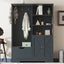 Armoire d'entrée élégante et multifonctionnelle avec rangement en bleu antique