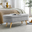 Ottoman Oval Storage Bench Rubber Wood Legs Grey(43.5"x16"x16") - Korvel