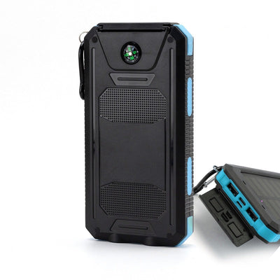 Premium Waterproof Solar Power Bank - 20000mAh with Compass
