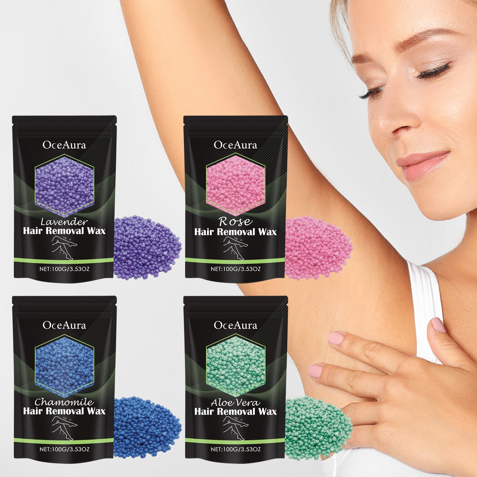 Hair Removal Wax Bean, Underarm Leg Quick Hair Removal Mild Non-Irritating Skin Dry And Smooth - Korvel