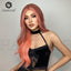 Long Curly Hair 24inch Women's Wig Set In The Middle Part Orange Pink - Korvel