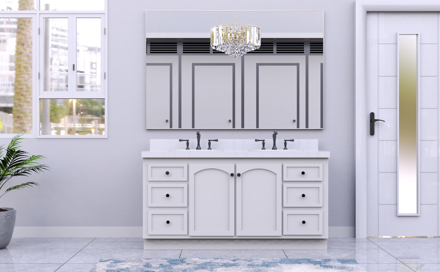 60"x36" Oversized Modern Rectangle Bathroom Mirror