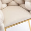 Luxury modern simple leisure velvet single sofa chair bedroom manicure table back chair beige - Korvel