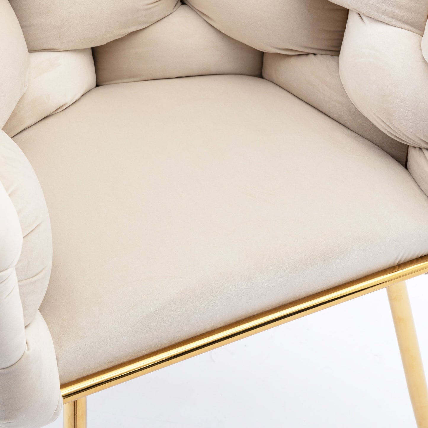 Luxury modern simple leisure velvet single sofa chair bedroom manicure table back chair beige - Korvel