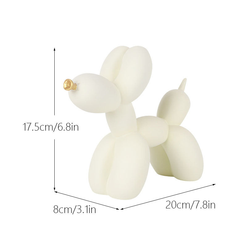 New black and white plaid balloon dog ornaments creative TV cabinet wine cabinet living room porch resin crafts - Korvel