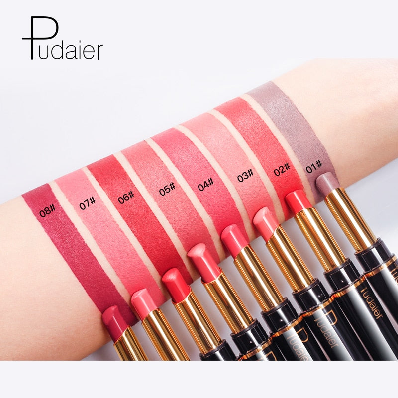 Matte Lipstick Wateproof Double Ended Long Lasting Lipsticks Brand Lip Makeup Cosmetics Nude Dark Red Lips Liner Pencil - Korvel