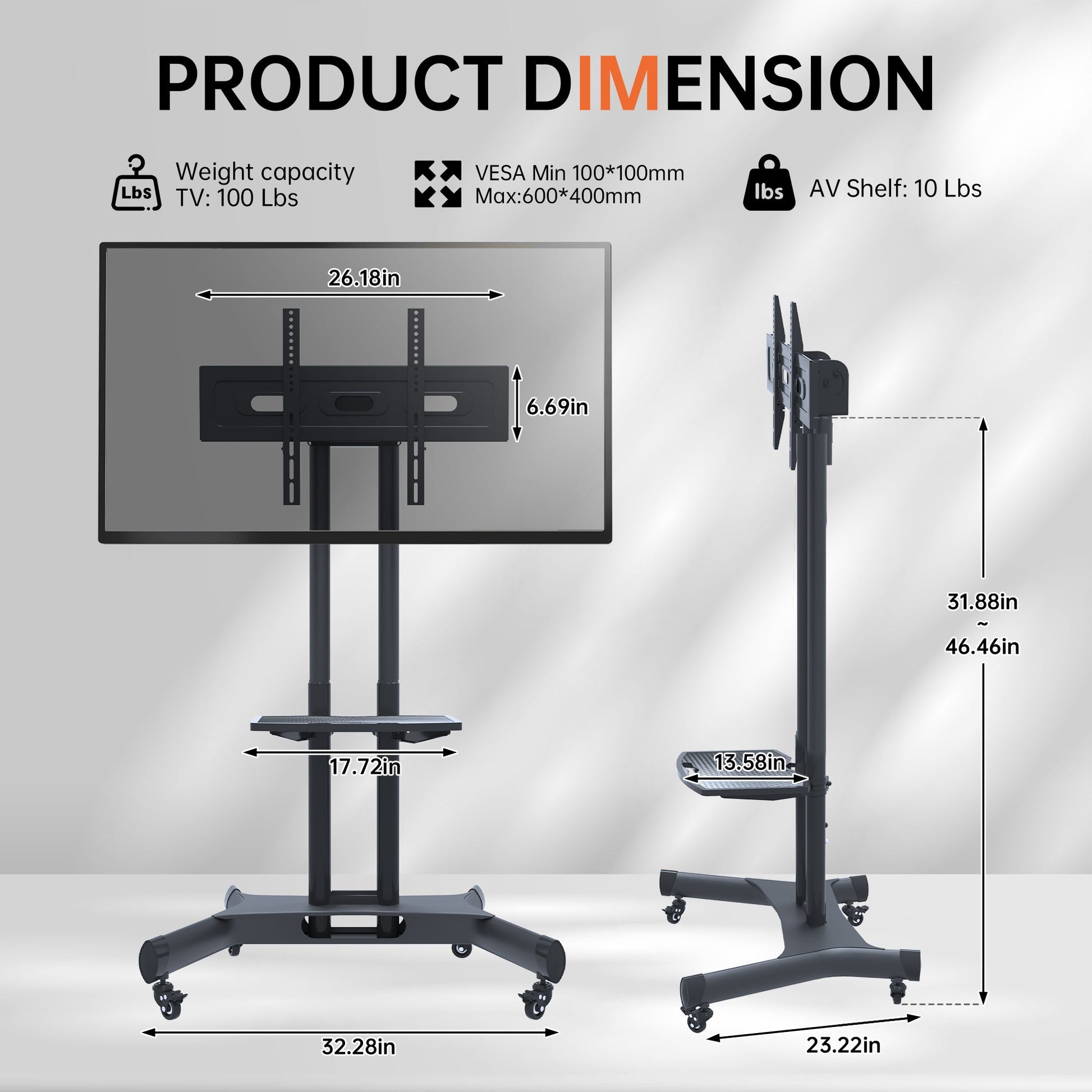 FANCO Universal Rotating TV Stand, Suitable for 32-80 inch TVs, Tiltable Desktop TV Stand, Maximum VESA 600x400mm (Black) - Korvel