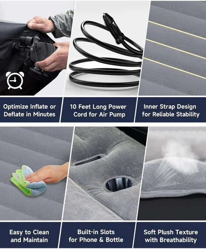 Umbrauto Tesla Y Car Camping SUV Thicken Air Mattress,Gray - Korvel