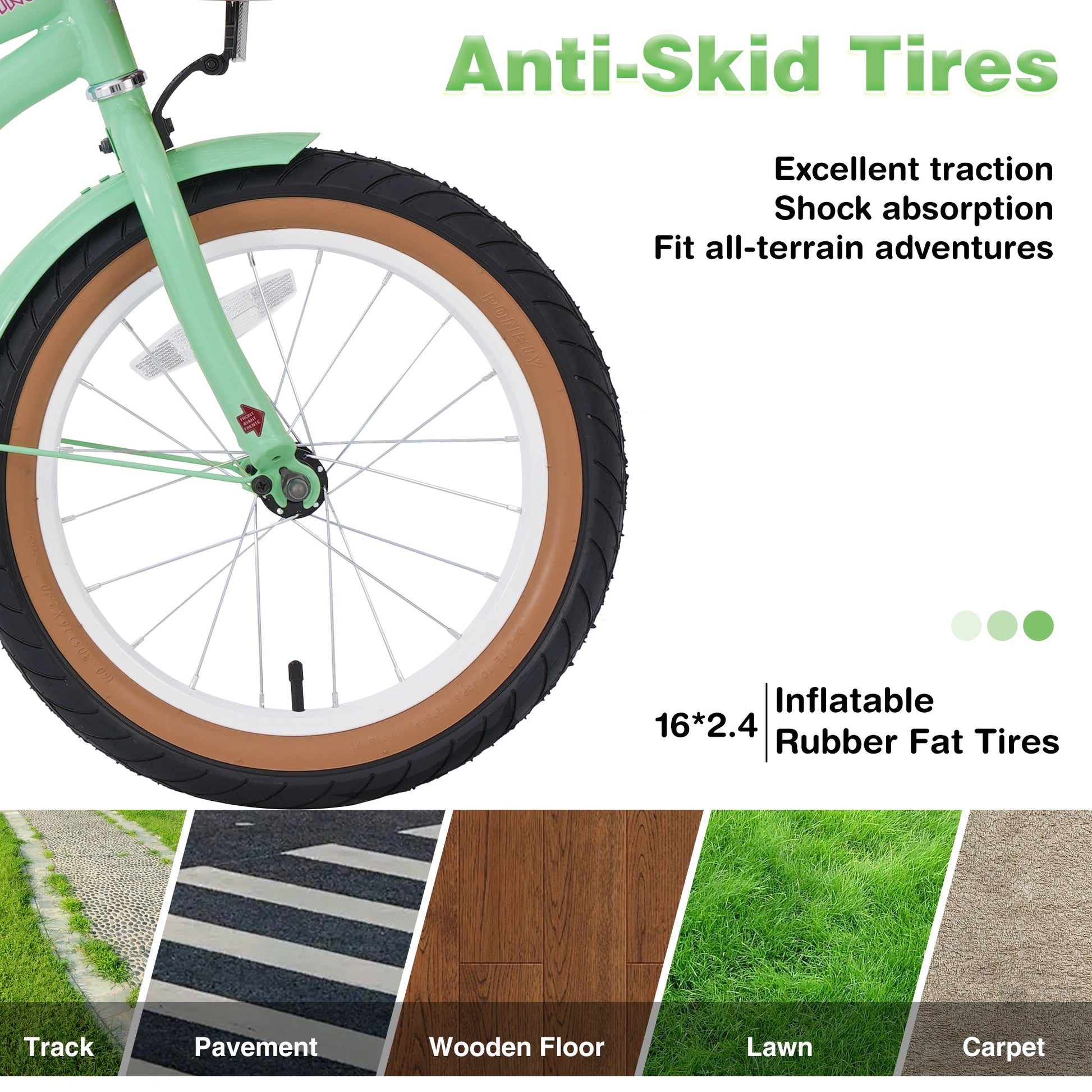 Multiple Colors,Girls Bike for 4-7 Years Old Kids,16 inch wheel , Training Wheels Included - Korvel